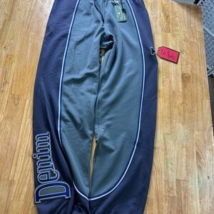 Denim Tears Cotton Track Pants Grey Navy Colorblock Size Medium